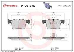 BREMBO Sada brzdových platničiek kotúčovej brzdy BREMBO P 06 075X (P 06 075X)
