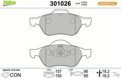 VALEO Sada brzdových platničiek kotúčovej brzdy VALEO 301026 (301026)