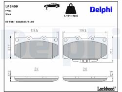 DELPHI Sada brzdových platničiek kotúčovej brzdy DELPHI LP3409 (LP3409)