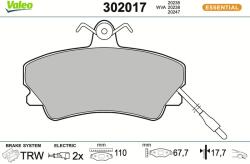 VALEO Sada brzdových platničiek kotúčovej brzdy VALEO 302017 (302017)
