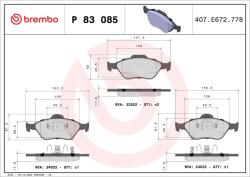 BREMBO Sada brzdových platničiek kotúčovej brzdy BREMBO P 83 085 (P 83 085)