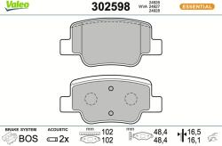 VALEO Sada brzdových platničiek kotúčovej brzdy VALEO 302598 (302598)