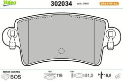 VALEO Sada brzdových platničiek kotúčovej brzdy VALEO 302034 (302034)