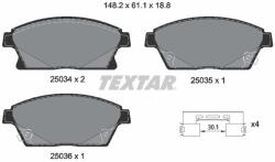 TEXTAR Sada brzdových platničiek kotúčovej brzdy TEXTAR 2503401 (2503401)