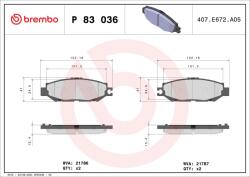 BREMBO Sada brzdových platničiek kotúčovej brzdy BREMBO P 83 036 (P 83 036)