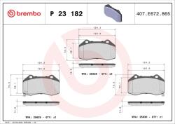 BREMBO Sada brzdových platničiek kotúčovej brzdy BREMBO P 23 182 (P 23 182)