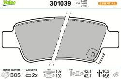 VALEO Sada brzdových platničiek kotúčovej brzdy VALEO 301039 (301039)