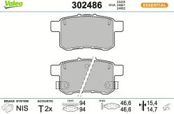 VALEO Sada brzdových platničiek kotúčovej brzdy VALEO 302486 (302486)