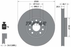TEXTAR Brzdový kotúč TEXTAR 92334805 (92334805)