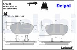 DELPHI Sada brzdových platničiek kotúčovej brzdy DELPHI LP2301 (LP2301)