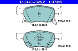 ATE Sada brzdových platničiek kotúčovej brzdy ATE 13.0470-7325.2 (13.0470-7325.2)