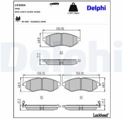 DELPHI Klocki Hamulcowe Przod (lp3594)