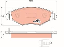 TRW Sada brzdových platničiek kotúčovej brzdy TRW GDB1500 (GDB1500)