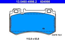 ATE Sada brzdových platničiek kotúčovej brzdy ATE 13.0460-4998.2 (13.0460-4998.2)