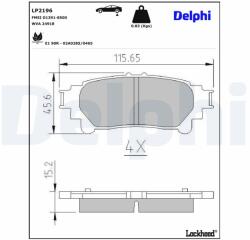 DELPHI Klocki Ham. Lexus Rx 08- Tyl (lp2196)