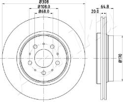 ASHIKA Brzdový kotúč ASHIKA 61-00-0326 (61-00-0326)