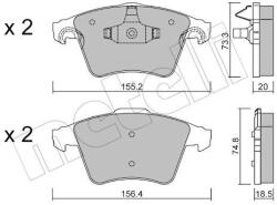 METELLI Sada brzdových platničiek kotúčovej brzdy METELLI 22-0552-3 (22-0552-3)
