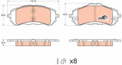 TRW Sada brzdových platničiek kotúčovej brzdy TRW GDB2044 (GDB2044)