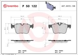 BREMBO Sada brzdových platničiek kotúčovej brzdy BREMBO P 50 122 (P 50 122)