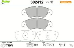VALEO Sada brzdových platničiek kotúčovej brzdy VALEO 302412 (302412)