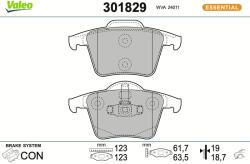 VALEO Sada brzdových platničiek kotúčovej brzdy VALEO 301829 (301829)