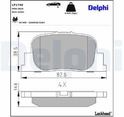 DELPHI Sada brzdových platničiek kotúčovej brzdy DELPHI LP1740 (LP1740)