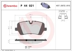BREMBO Sada brzdových platničiek kotúčovej brzdy BREMBO P 44 021 (P 44 021)