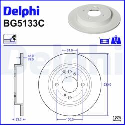 DELPHI Brzdový kotúč DELPHI BG5133C (BG5133C)