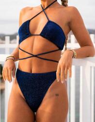 South Beach kék csillámos bikinialsó magas derekú NJ1 rce S