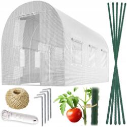 Plonos Fóliaalagút kerti üvegház 2 x 3 m (6m2) fehér Plonos (4970-B)