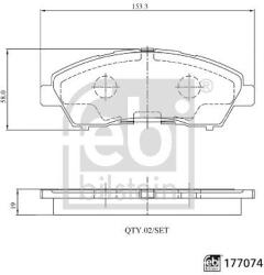 Febi Bilstein Sada brzdových platničiek kotúčovej brzdy FEBI BILSTEIN 177074 (177074)