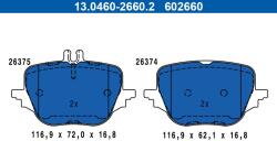 ATE Sada brzdových platničiek kotúčovej brzdy ATE 13.0460-2660.2 (13.0460-2660.2)