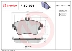 BREMBO Sada brzdových platničiek kotúčovej brzdy BREMBO P 50 094 (P 50 094)