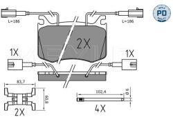 MEYLE Sada brzdových platničiek kotúčovej brzdy MEYLE 025 220 9115/PD (025 220 9115/PD)
