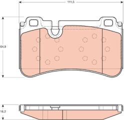 TRW Sada brzdových platničiek kotúčovej brzdy TRW GDB1711 (GDB1711)