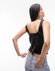 Topshop Rövid Szatén Vállpántos Felső Fényes NJ1 gcl S