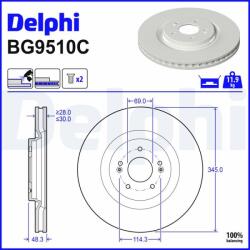 DELPHI Brzdový kotúč DELPHI BG9510C (BG9510C)