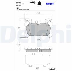 DELPHI Sada brzdových platničiek kotúčovej brzdy DELPHI LP3967 (LP3967)