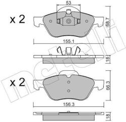 METELLI Sada brzdových platničiek kotúčovej brzdy METELLI 22-0335-0 (22-0335-0)