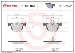 BREMBO Sada brzdových platničiek kotúčovej brzdy BREMBO P 06 056 (P 06 056)