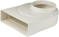 Dalap PVC átalakító idom 90° kerek csővezetékből szögletes csővezetékre Ø 125 mm / 204x60 mm, görbületes (6041)