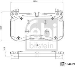 Febi Bilstein Sada brzdových platničiek kotúčovej brzdy FEBI BILSTEIN 184439 (184439)