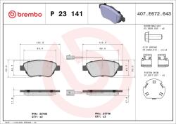 BREMBO Sada brzdových platničiek kotúčovej brzdy BREMBO P 23 141 (P 23 141)