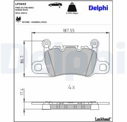 DELPHI Sada brzdových platničiek kotúčovej brzdy DELPHI LP3655 (LP3655)