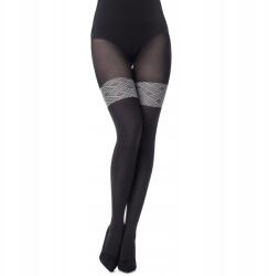 Merry Style Harisnyanadrág fekete 60 Den átlátszatlan harisnyanadrág MS-405 mintával Fekete Nero 3 (X000S37EEH)