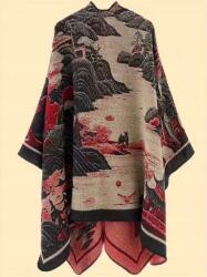 24Bottles Poncho Cowboy poncsó Texas Vintage Jelmez Ágytakaró Western szőtt Japán (750265297232)