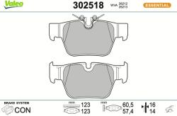 VALEO Sada brzdových platničiek kotúčovej brzdy VALEO 302518 (302518)