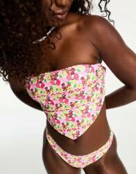 PIECES bikini felső virág mintás megkötős NJ1 sli M