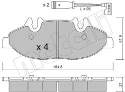 METELLI Sada brzdových platničiek kotúčovej brzdy METELLI 22-0575-0K (22-0575-0K)