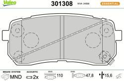 VALEO Sada brzdových platničiek kotúčovej brzdy VALEO 301308 (301308)
